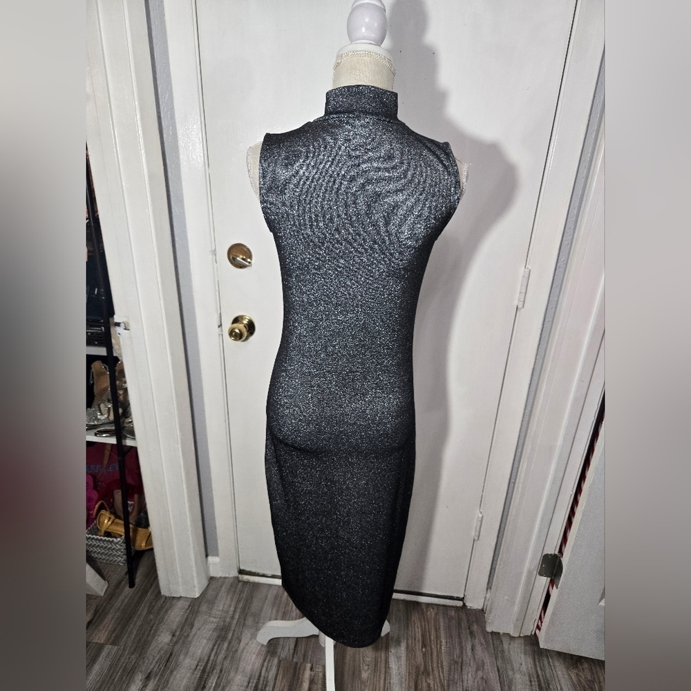 Gap Metallic Mockneck Midi Dress Sz Small Tall Like New - Picture 4 of 10